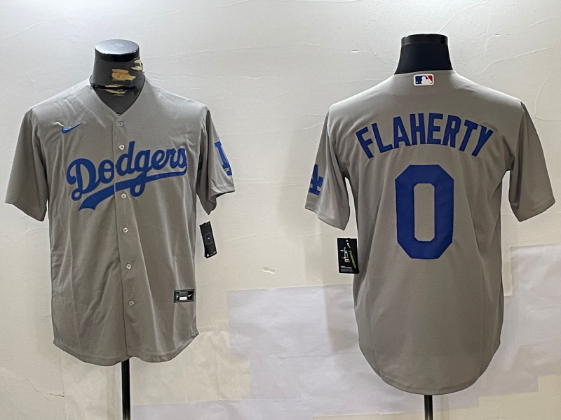 Men's Los Angeles Dodgers Jack Flaherty #0 Gray Jersey